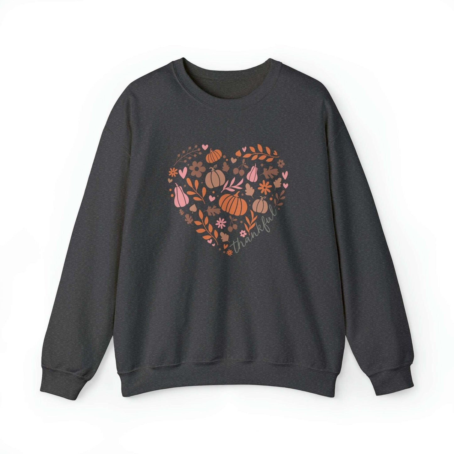 Thankful Heart -  Heavy Blend™ Crewneck Sweatshirt S / Dark Heather
