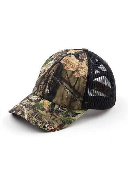 C.C. Mossy Oak Criss-Cross Pony Cap Hat