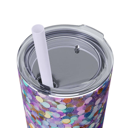 Lilac Glitter - Skinny Tumbler with Straw, 20oz