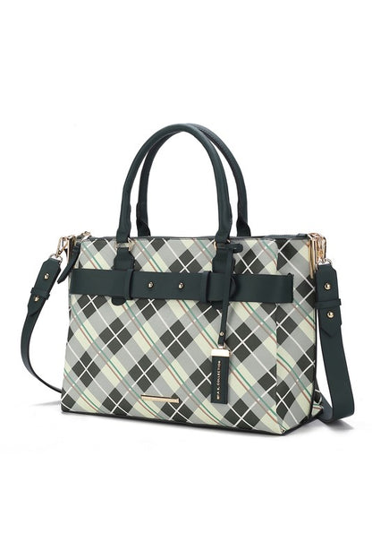 MKF Collection Vivian Plaid Satchel Bag by Mia K