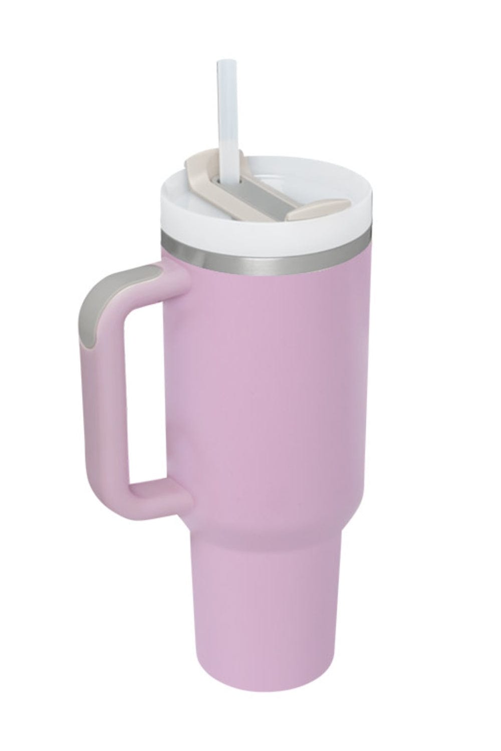 Stainless Steel Tumbler with Upgraded Handle and Straw Lilac / One Size