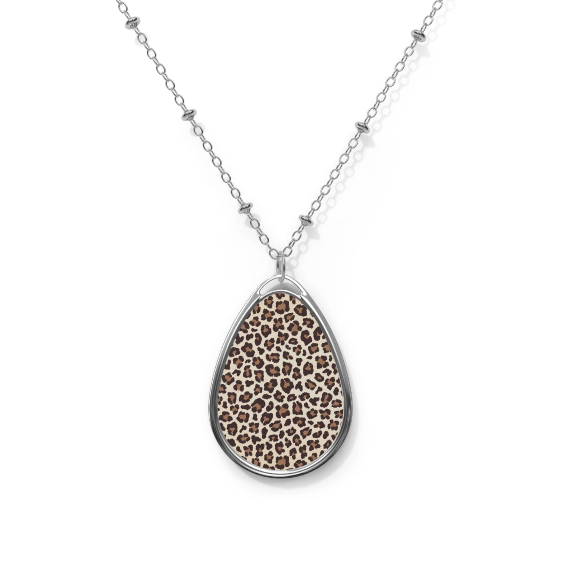 Leopard - Oval Necklace One Size / Silver