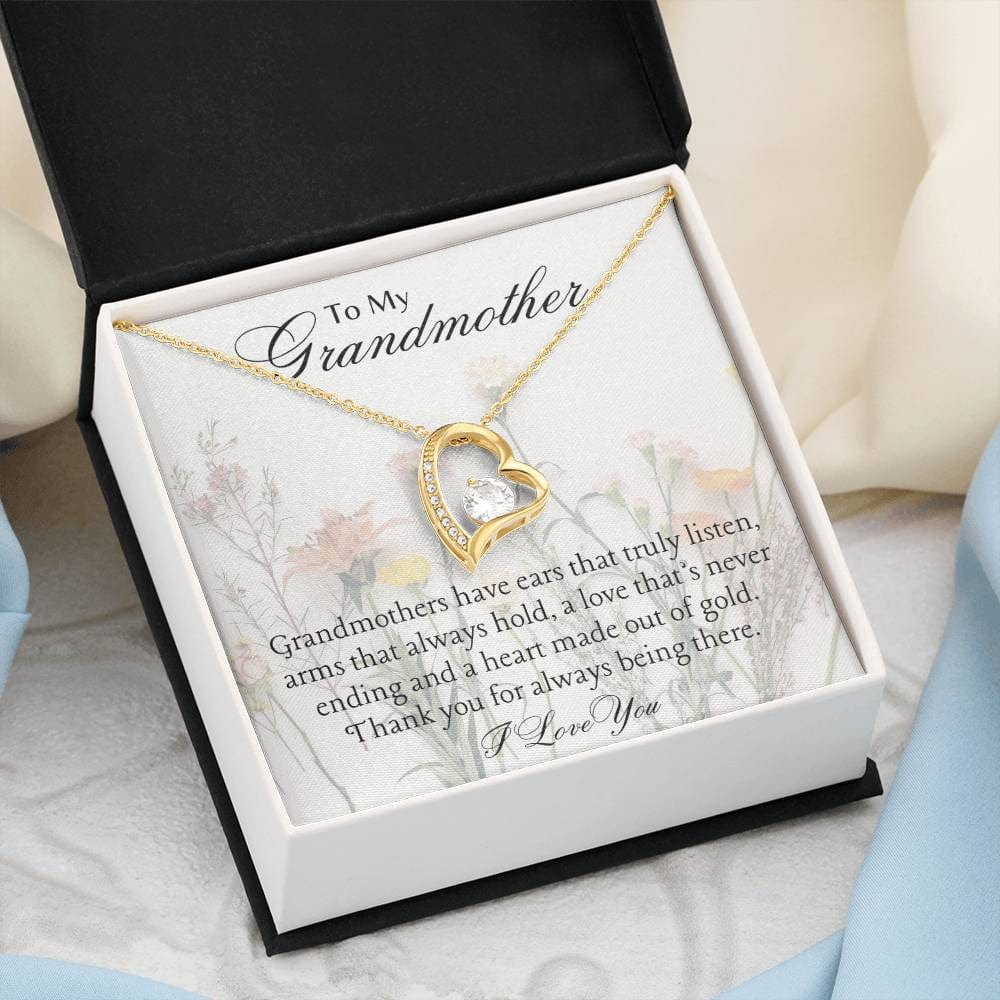 Forever Love Necklace for Her 18k Yellow Gold Finish / Standard Box / Grandmother