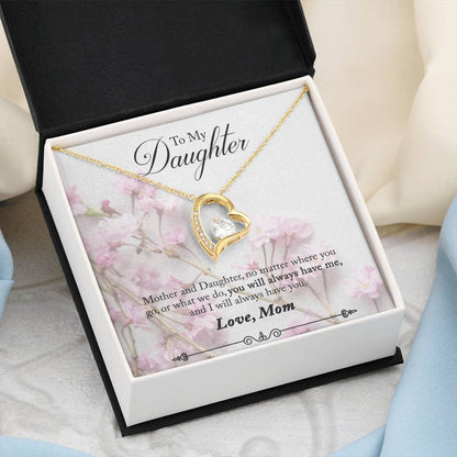 Forever Love Necklace for Her 18k Yellow Gold Finish / Standard Box / Daughter