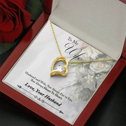 Forever Love Necklace for Her 18k Yellow Gold Finish / Luxury Box / Wife