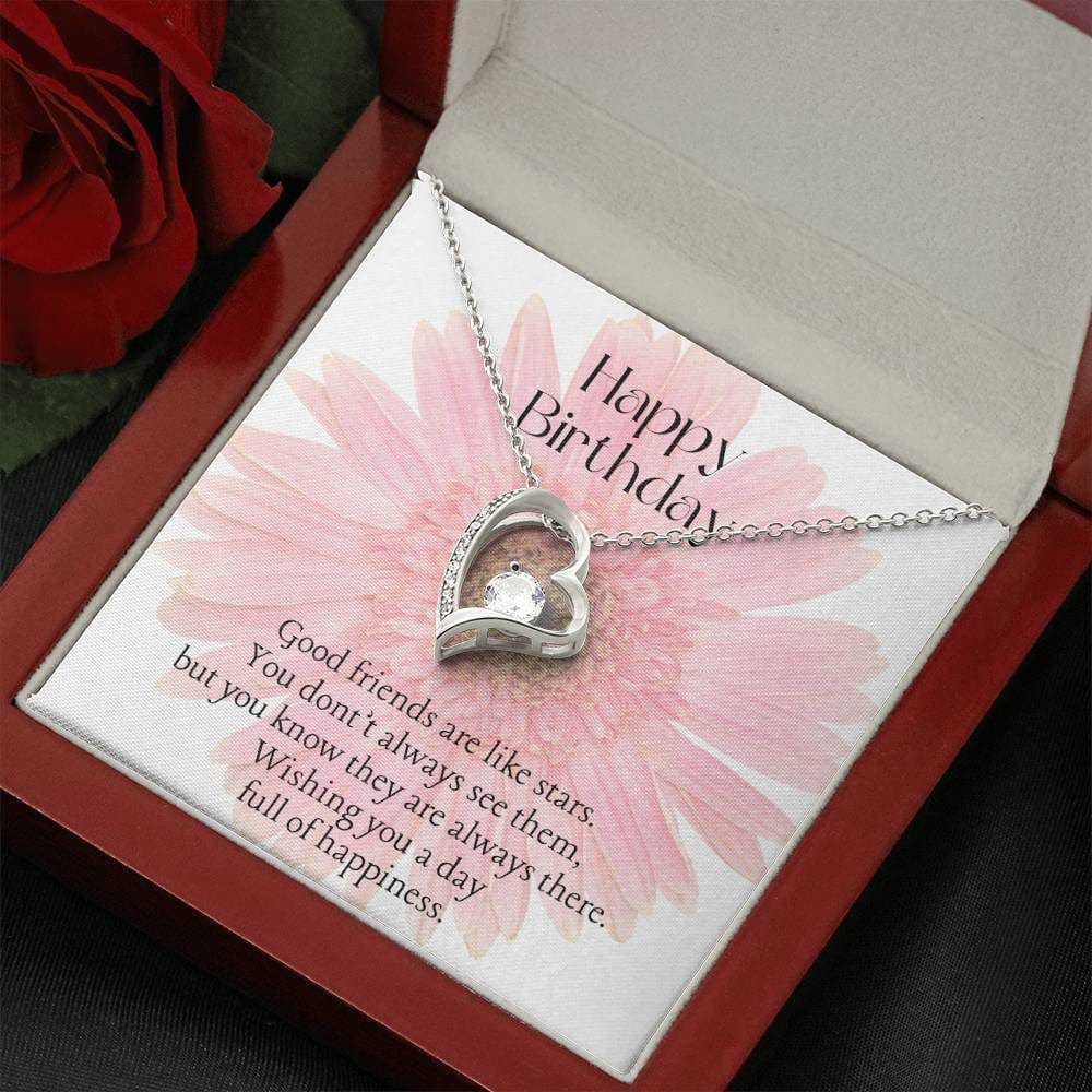 Forever Love Necklace for Her 14k White Gold Finish / Luxury Box / Friend Birthday