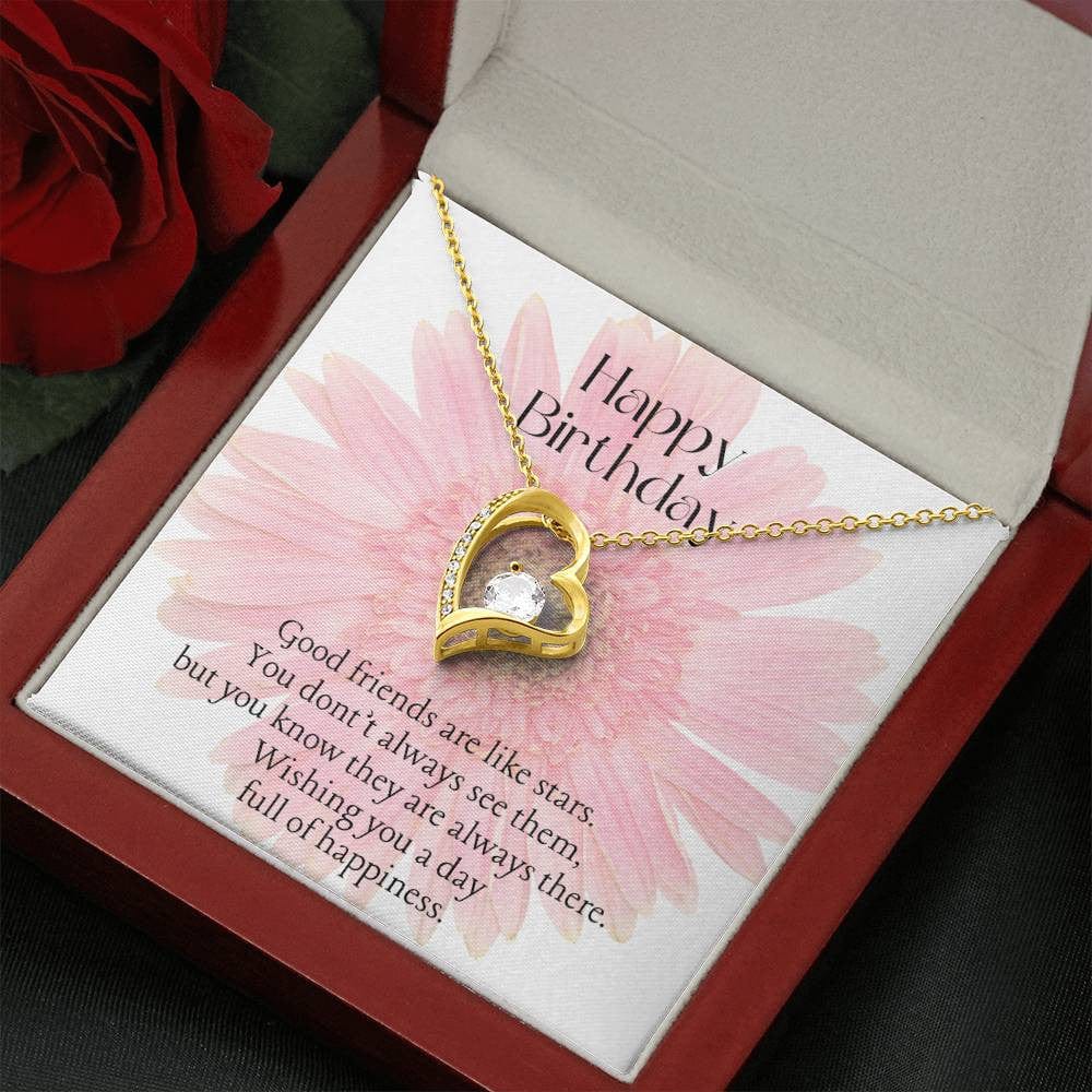 Forever Love Necklace for Her 18k Yellow Gold Finish / Luxury Box / Friend Birthday