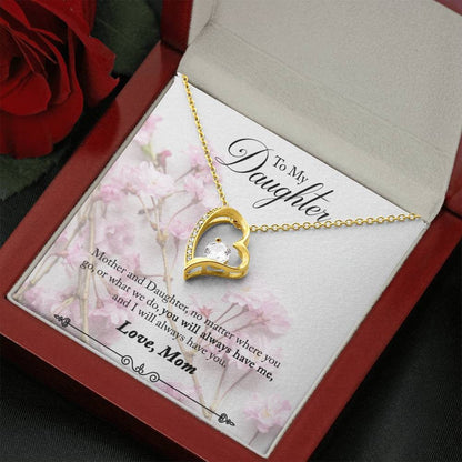 Forever Love Necklace for Her 18k Yellow Gold Finish / Luxury Box / Daughter