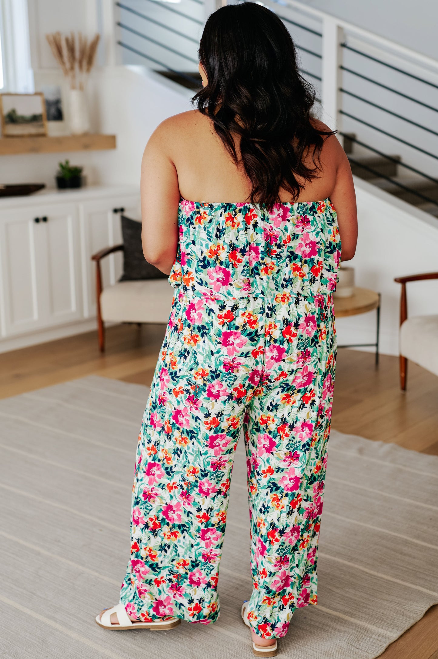 Life of the Party Floral Jumpsuit in Green Floral