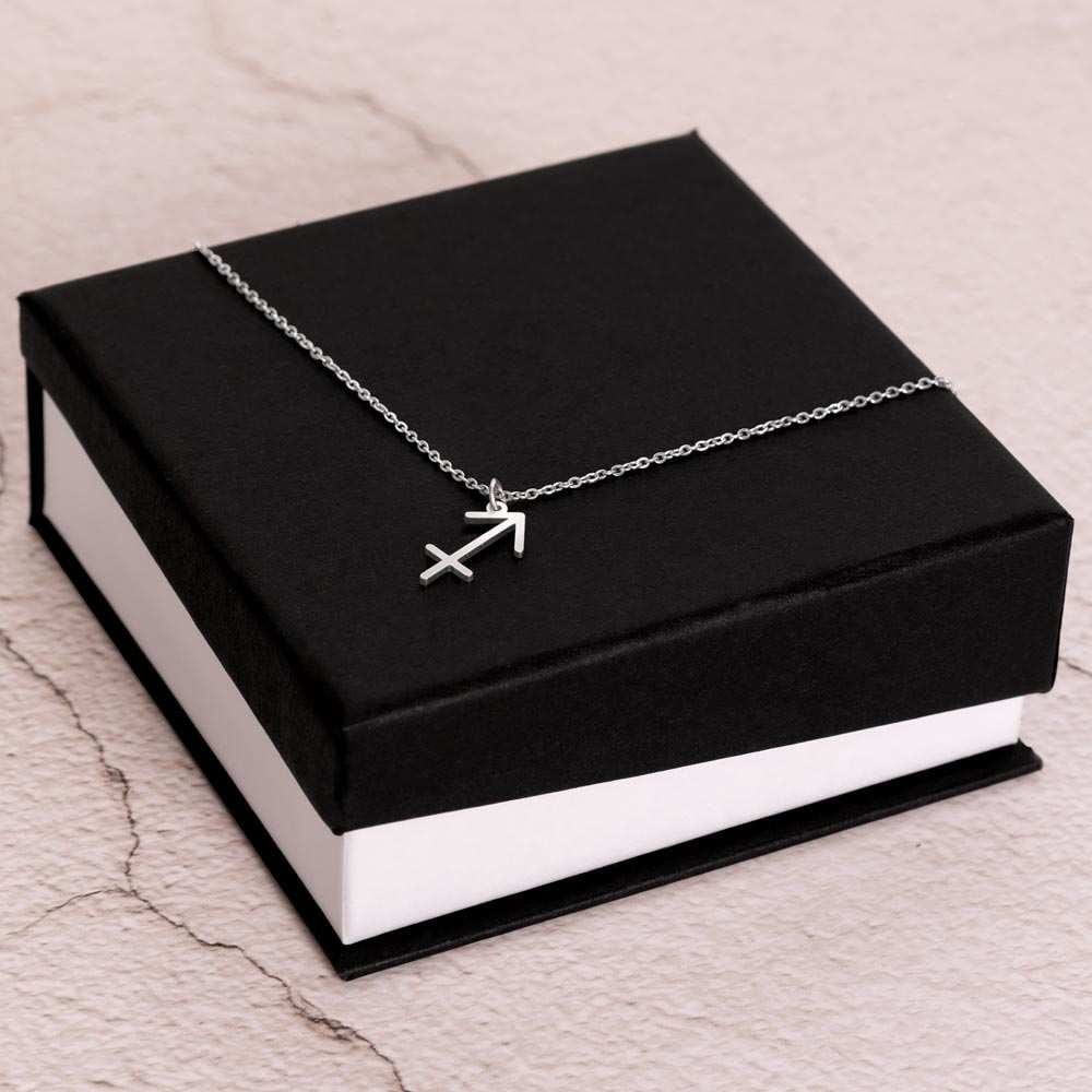 Zodiac Symbol Necklace Polished Stainless Steel / Standard Box / Sagittarius