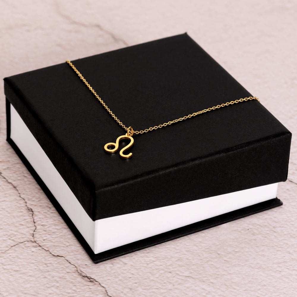 Zodiac Symbol Necklace 18k Yellow Gold Finish / Standard Box / Leo