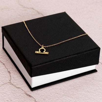 Zodiac Symbol Necklace 18k Yellow Gold Finish / Standard Box / Libra