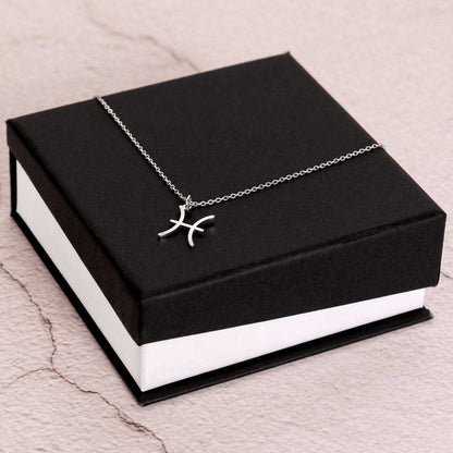 Zodiac Symbol Necklace Polished Stainless Steel / Standard Box / Pisces