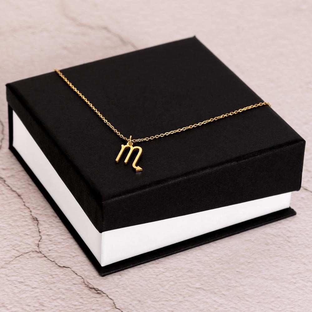 Zodiac Symbol Necklace 18k Yellow Gold Finish / Standard Box / Scorpio