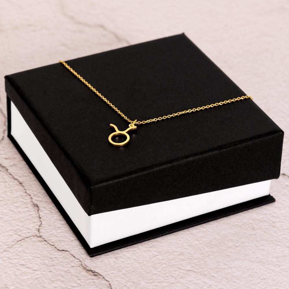 Zodiac Symbol Necklace 18k Yellow Gold Finish / Standard Box / Taurus