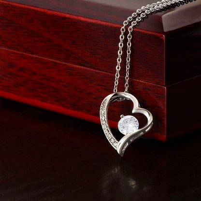 Forever Love Necklace, 14K white or 18K Yellow Gold 14k White Gold Finish / Luxury Box
