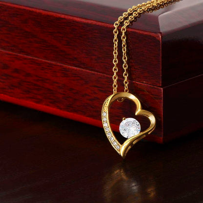 Forever Love Necklace, 14K white or 18K Yellow Gold 18k Yellow Gold Finish / Luxury Box