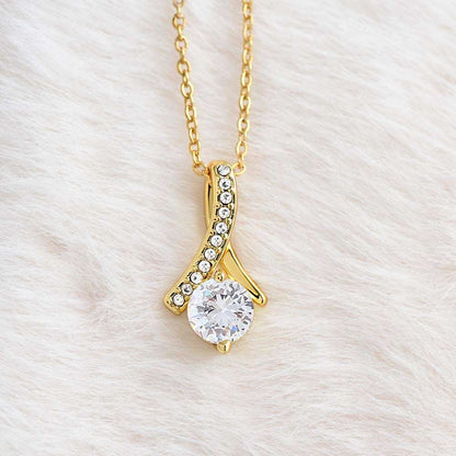 Alluring Beauty Necklace, 14k White or 18K yellow Gold 18K Yellow Gold Finish / Standard Box