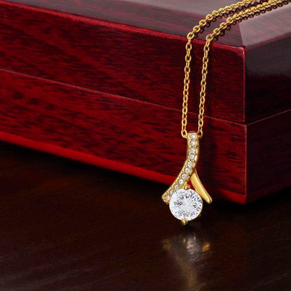 Alluring Beauty Necklace, 14k White or 18K yellow Gold 18K Yellow Gold Finish / Luxury Box