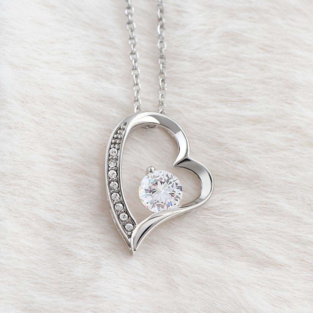 Forever Love Necklace, 14K white or 18K Yellow Gold