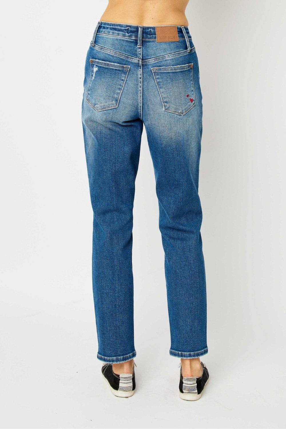 Queen of Hearts Distressed Boyfriend Fit Jeans