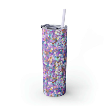 Lilac Glitter - Skinny Tumbler with Straw, 20oz