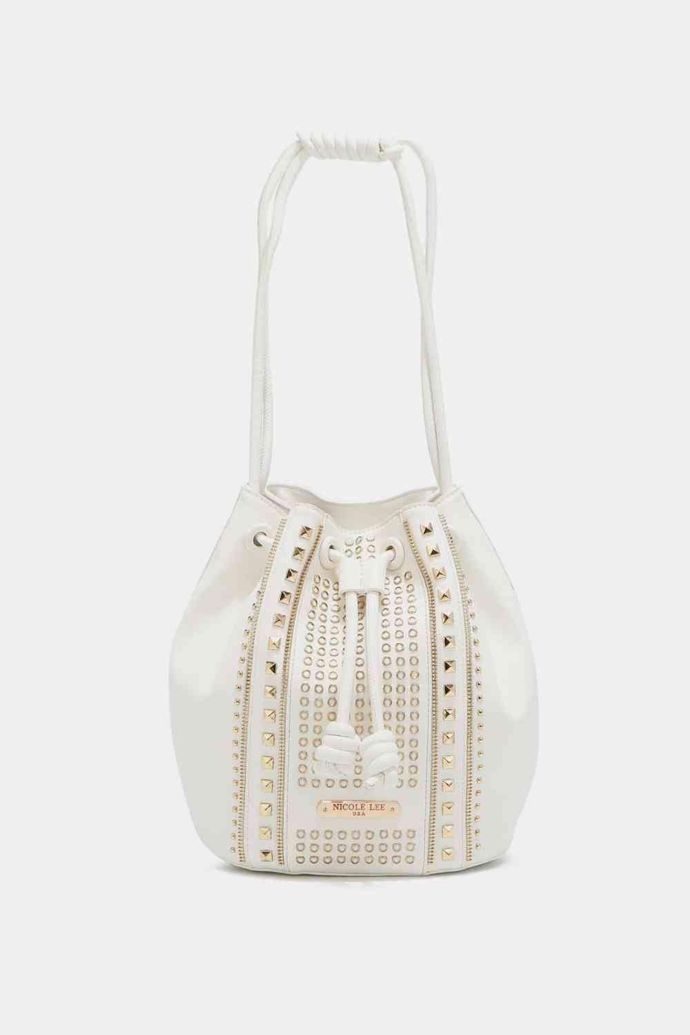 Nicole Lee USA Amy Studded Bucket Bag White / One Size