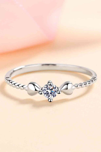 Adored Moissanite Heart 925 Sterling Silver Ring Silver / 4
