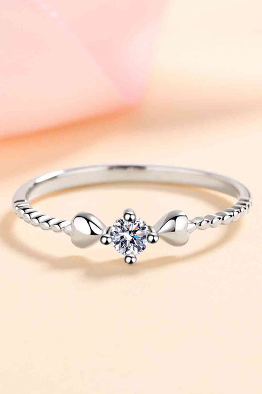 Adored Moissanite Heart 925 Sterling Silver Ring Silver / 4