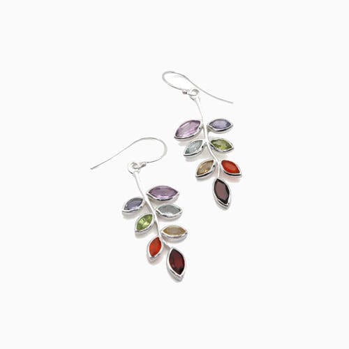 Leaf Shape Alloy Earrings Multicolor / One Size