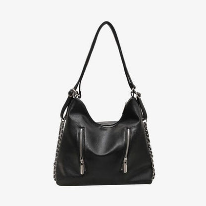 Convertible Vegan Leather Shoulder Bag Black / One Size