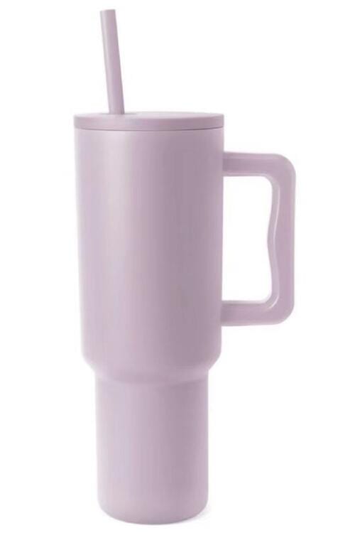 Monochromatic Stainless Steel Tumbler with Matching Straw Lavender / One Size