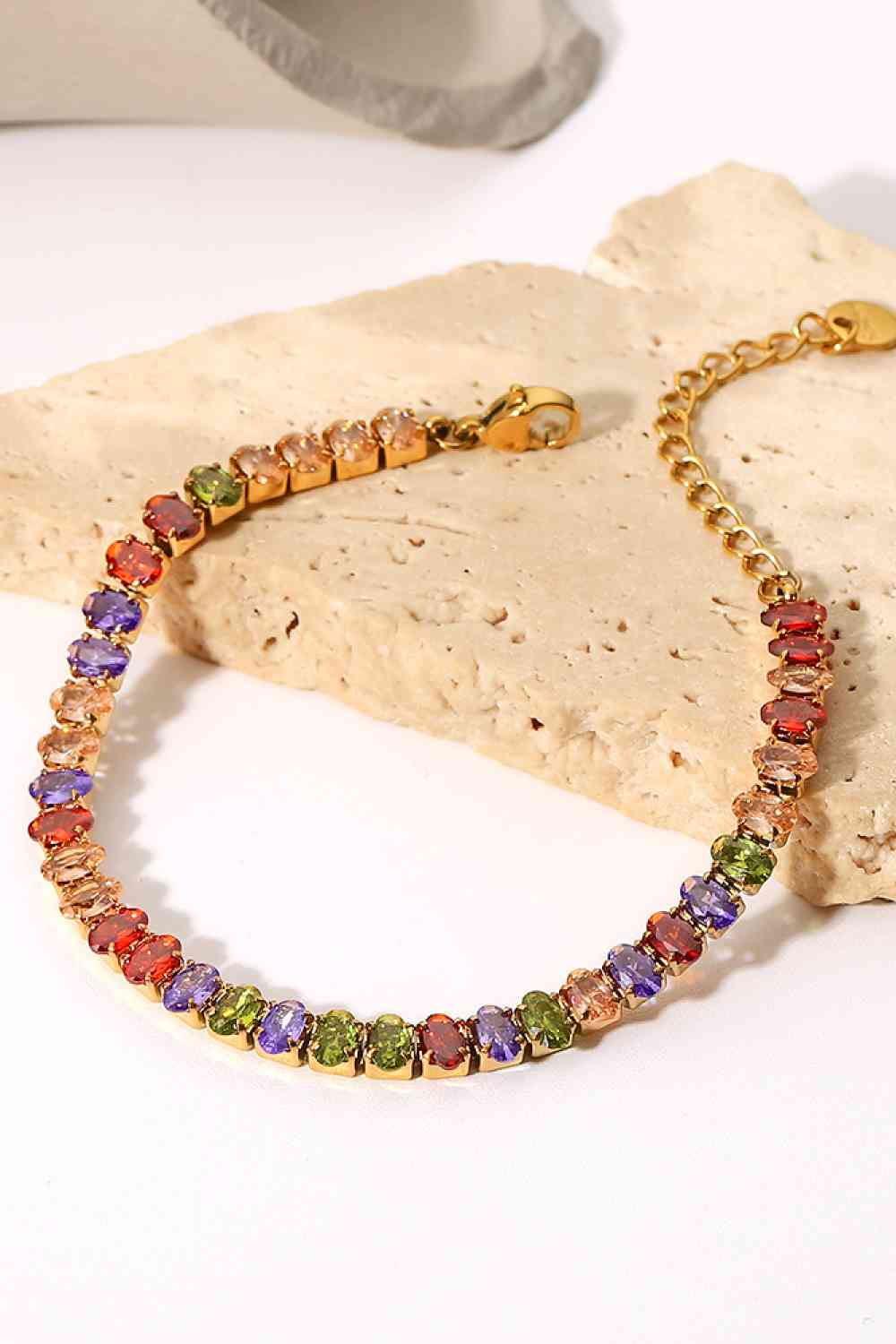 18K Gold Plated Multicolored Zircon Bracelet Multi / One Size