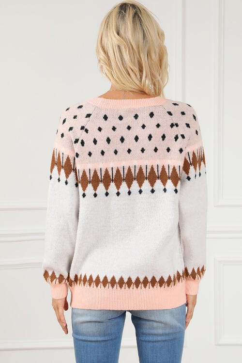 Geometric Long Sleeve Sweater