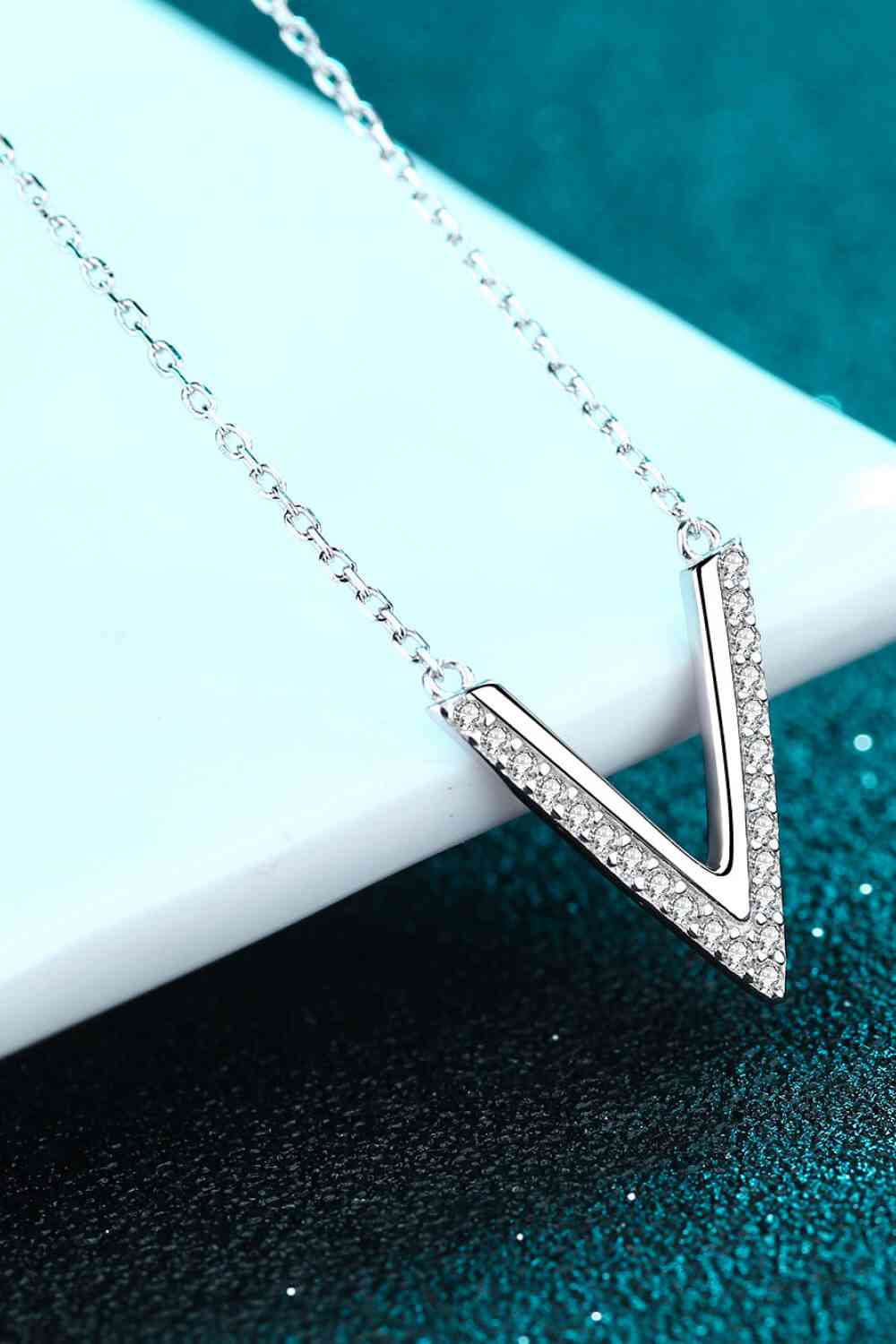 Adored Sterling Silver V Letter Pendant Necklace Silver / One Size