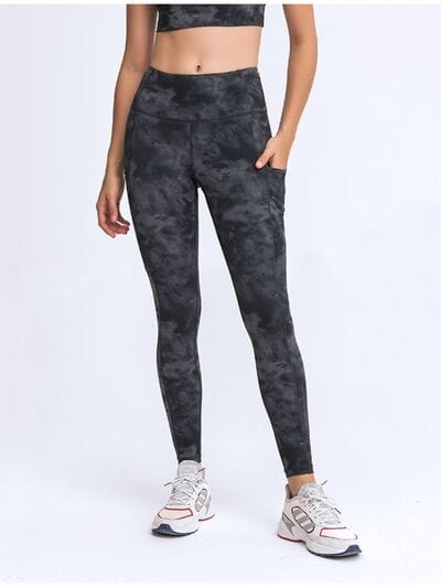 Double Take Wide Waistband Leggings with Pockets Black / 4