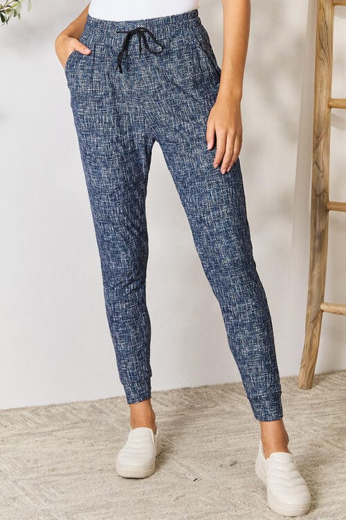 LOVEIT Heathered Drawstring Leggings with Pockets MULTI / S