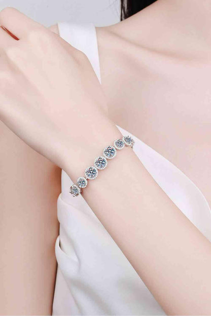 925 Sterling Silver 10.4 Carat Moissanite Bracelet Silver / One Size