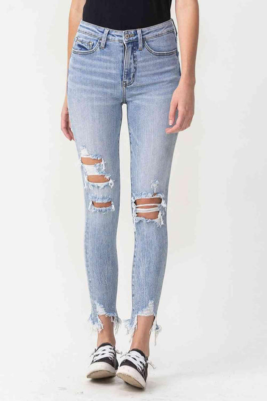 Lovervet Full Size Lauren Distressed High Rise Skinny Jeans Light / 24
