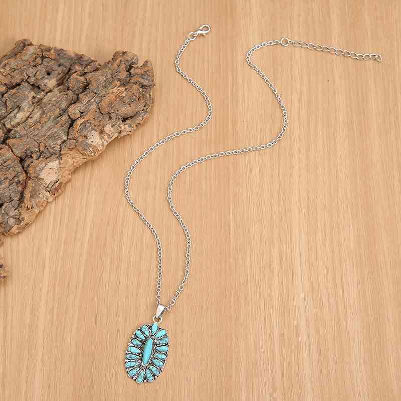 Artificial Turquoise Pendant Alloy Necklace Turquoise / One Size