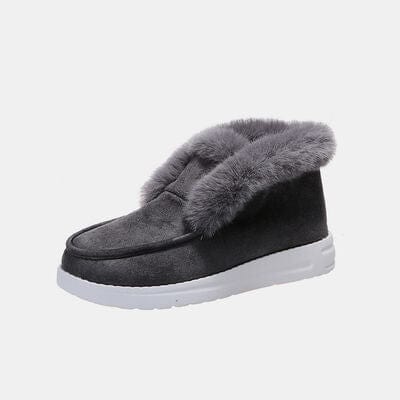 Furry Suede Snow Boots Charcoal / 36