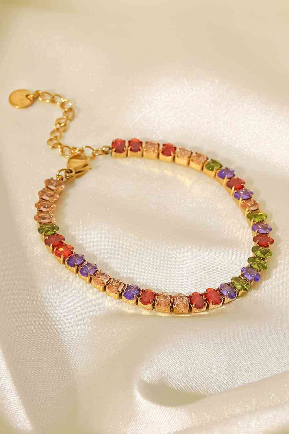 18K Gold Plated Multicolored Zircon Bracelet Multi / One Size