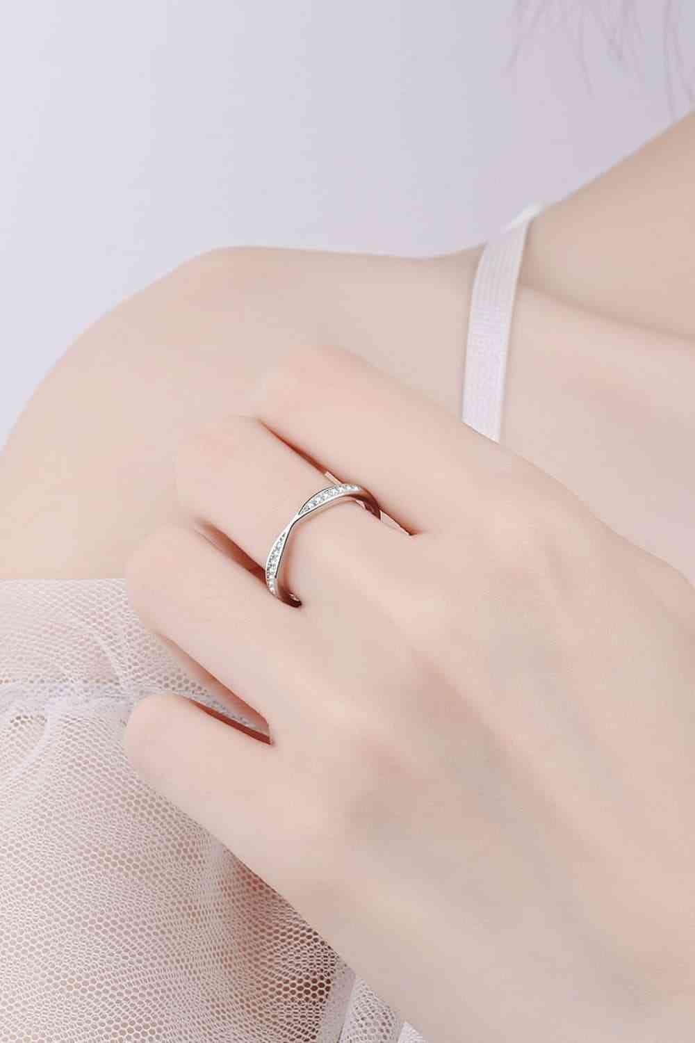 Infinity Moissanite Rhodium-Plated Ring