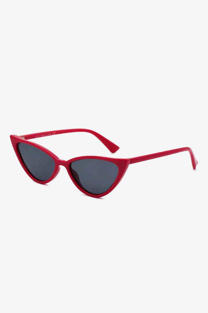 Polycarbonate Cat-Eye Sunglasses Deep Red / One Size