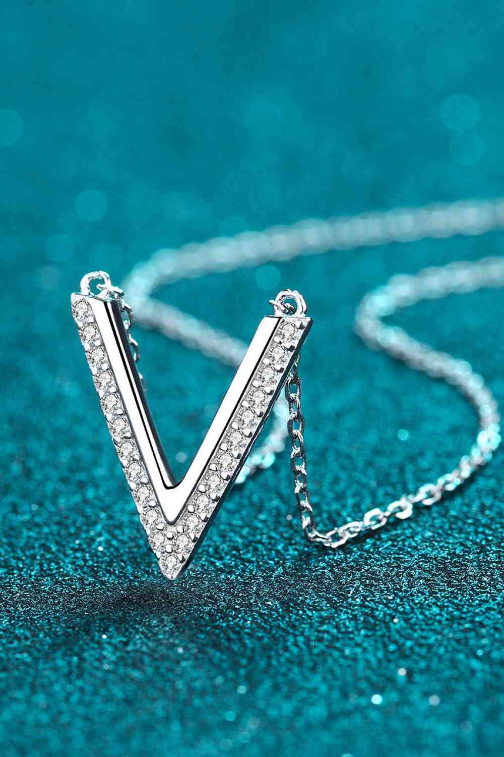 Adored Sterling Silver V Letter Pendant Necklace Silver / One Size