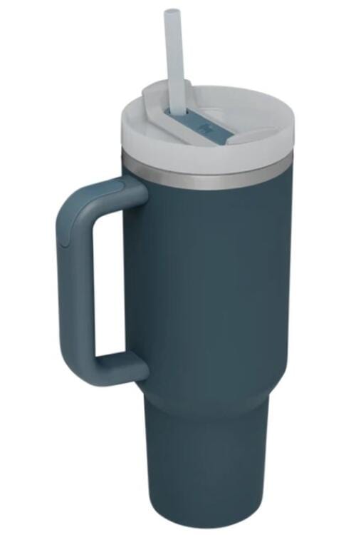 Stainless Steel Tumbler with Upgraded Handle and Straw Deep Teal / One Size