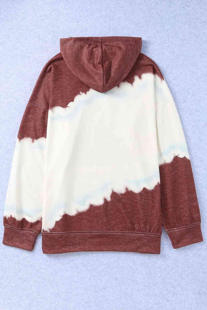 Plus Size Bleached Look Hoodie with Front Pocket