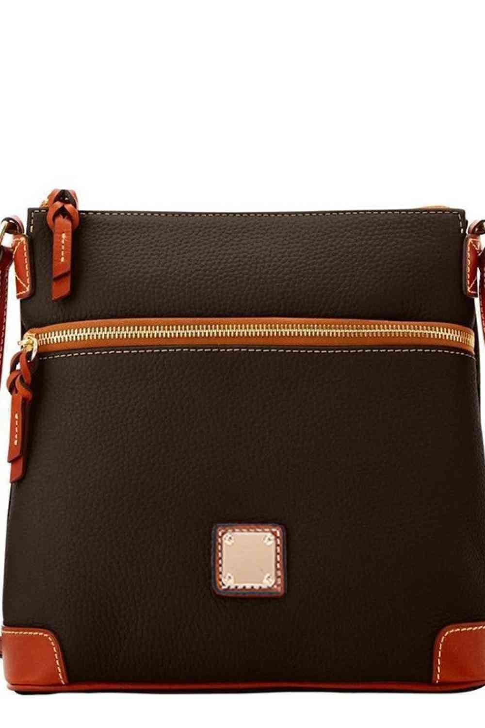 Square Vegan Leather Crossbody Bag Coffee Brown / One Size