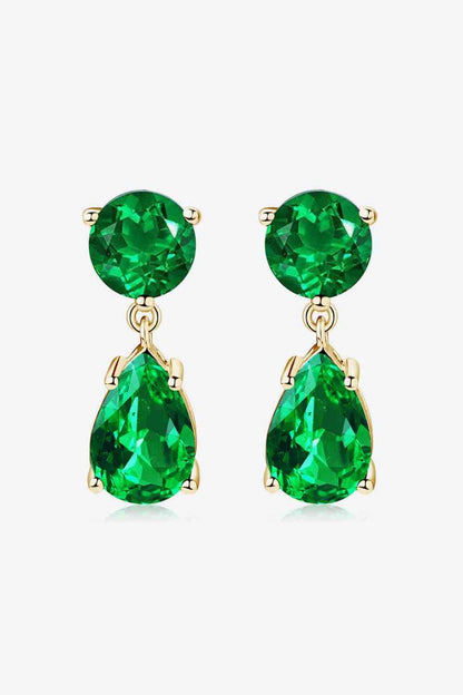 Lab-Grown Emerald Drop Earrings Gold / One Size