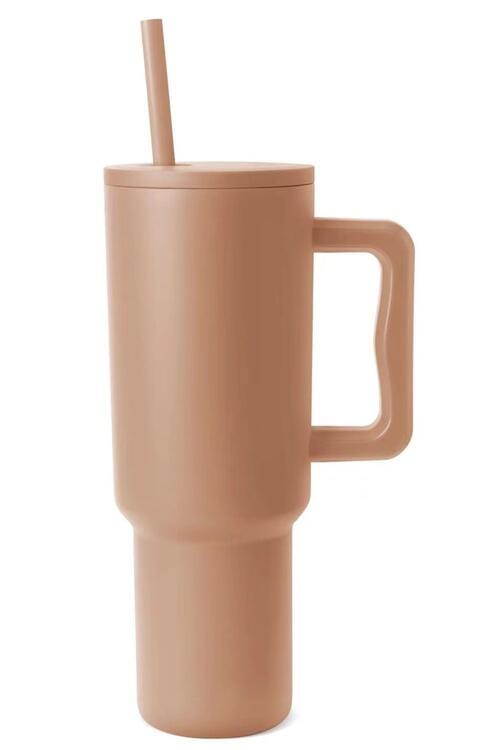 Monochromatic Stainless Steel Tumbler with Matching Straw Camel / One Size